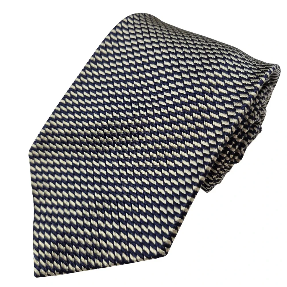 Vintage Polo Ralph Lauren Tie‎ Mens Blue Gold Geometric Silk Luxury Designer USA